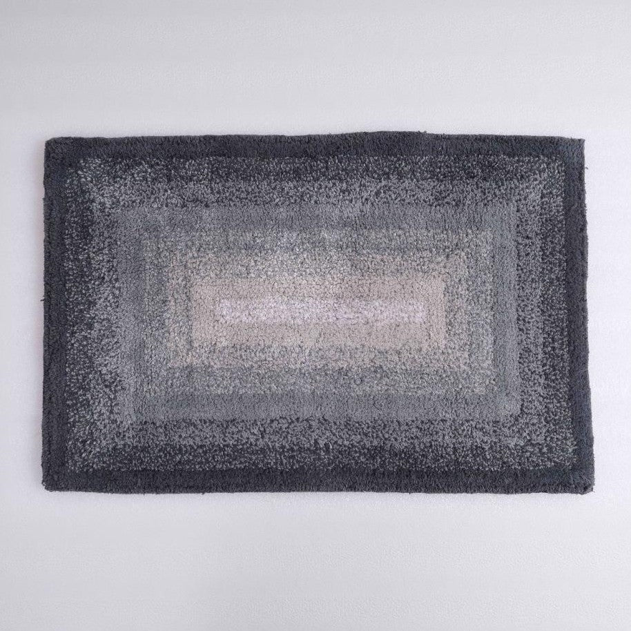 Layera Cotton Bath Mat with Anti-Slip - 50x80cm, Grey