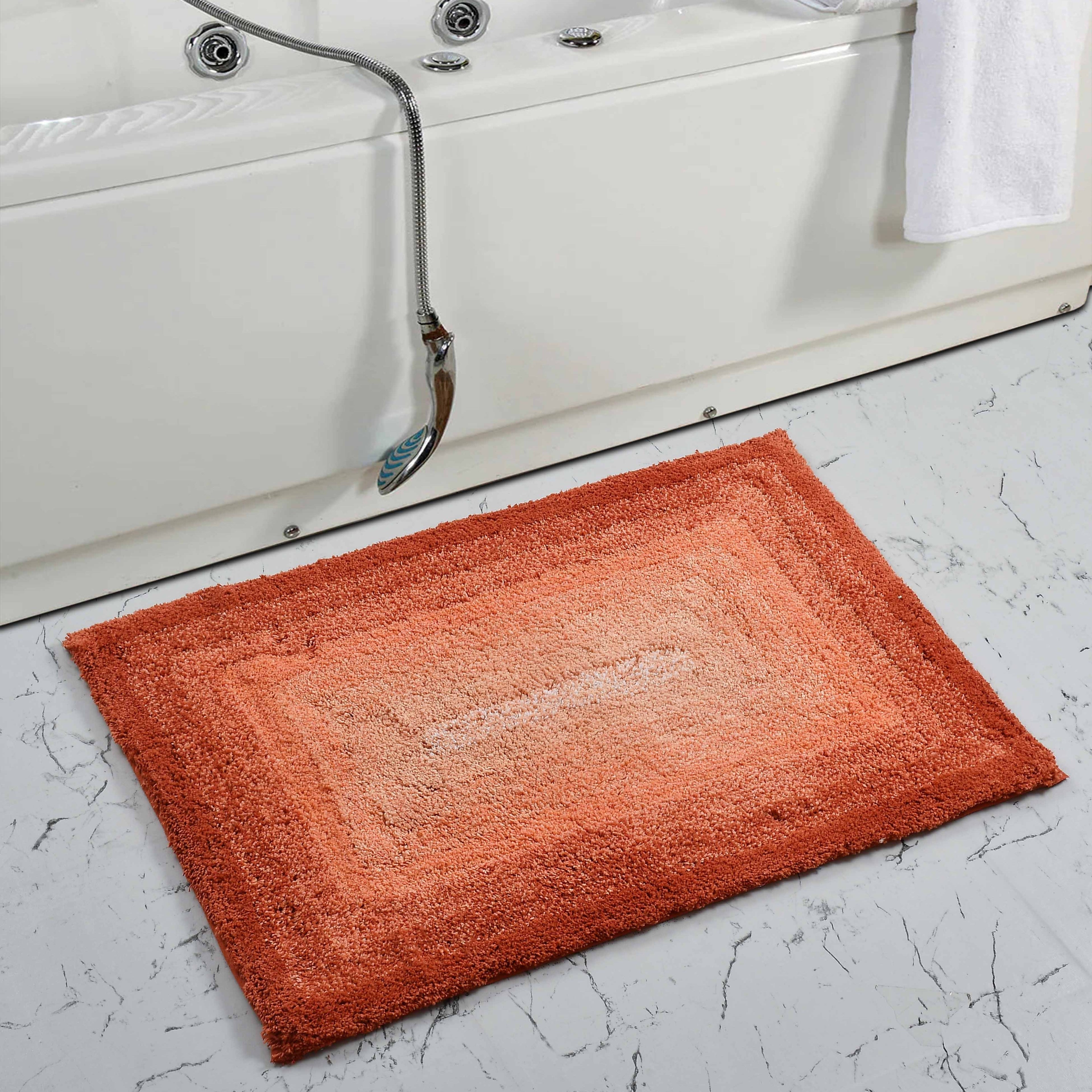 Layera Cotton Bath Mat with Anti-Slip - 50x80cm, Rust