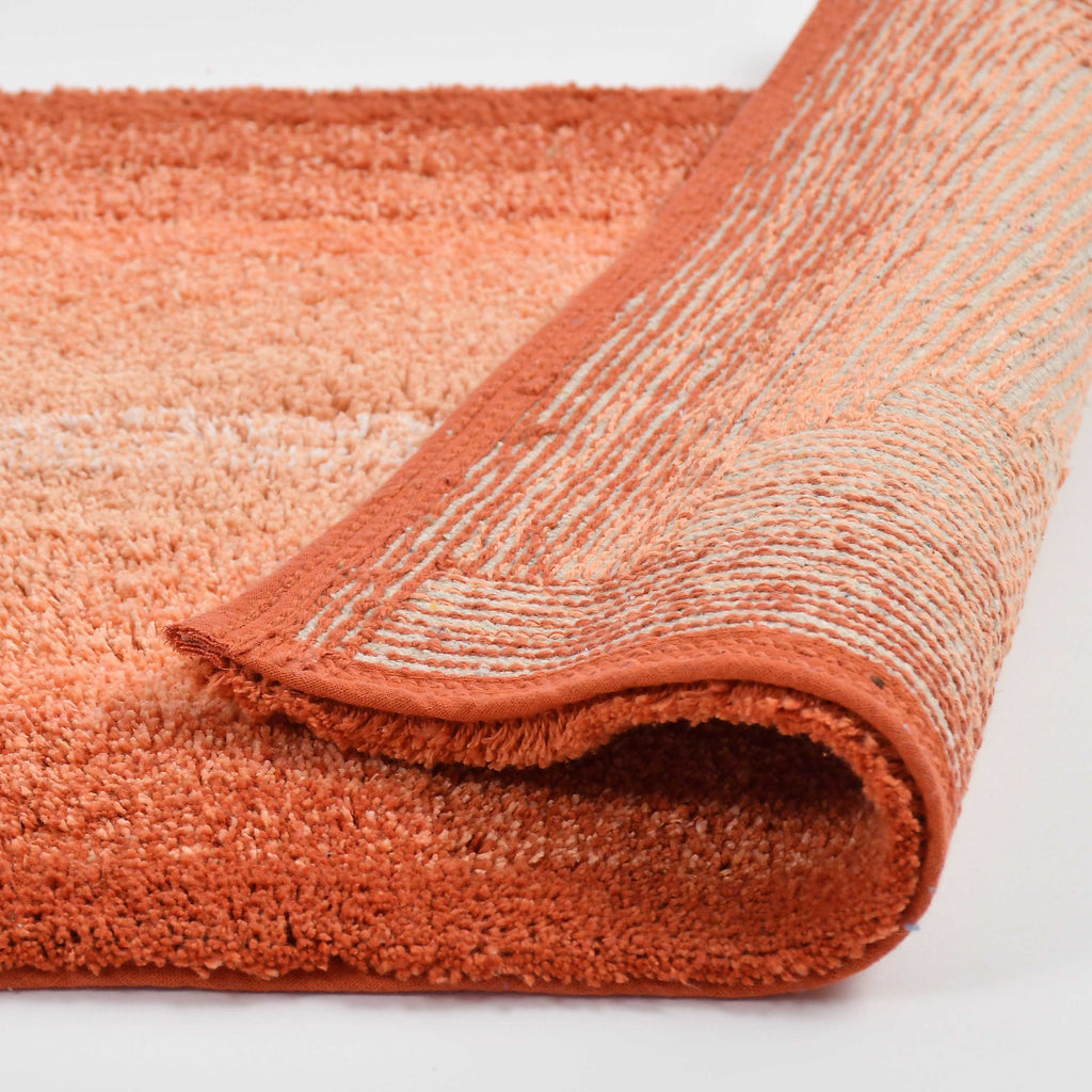 Layera Cotton Bath Mat with Anti-Slip - 40x60cm, Rust