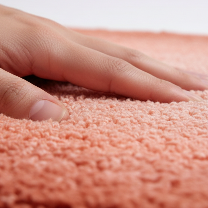 Layera Cotton Bath Mat with Anti-Slip - 50x80cm, Rust