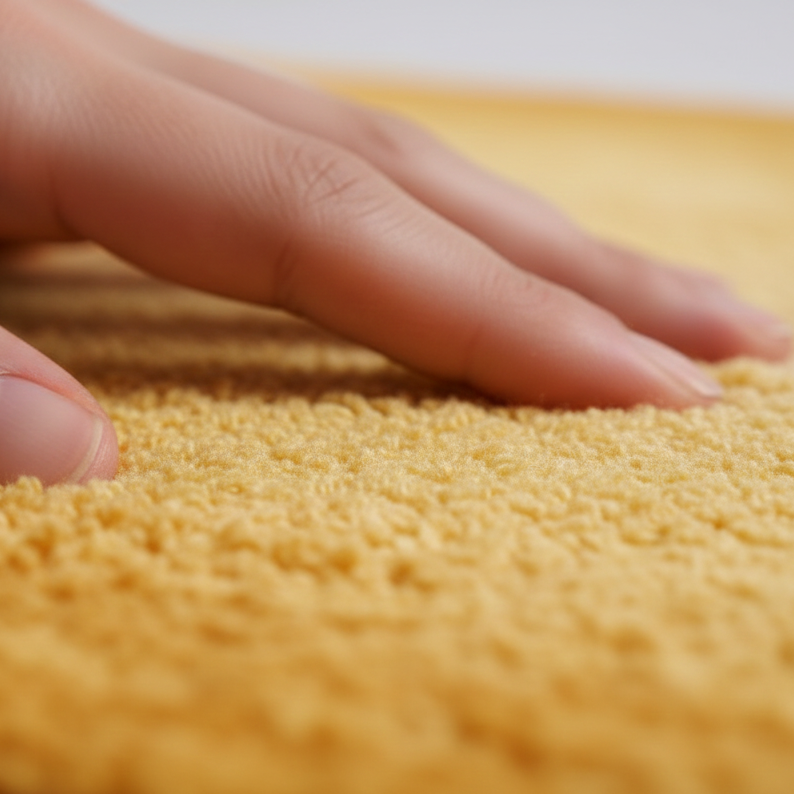 Layera Cotton Bath Mat with Anti-Slip - 50x80cm, Yellow