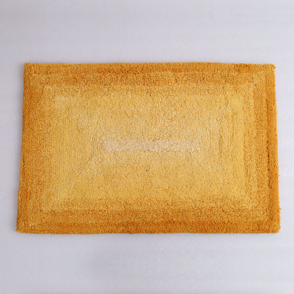 Layera Cotton Bath Mat with Anti-Slip - 50x80cm, Yellow